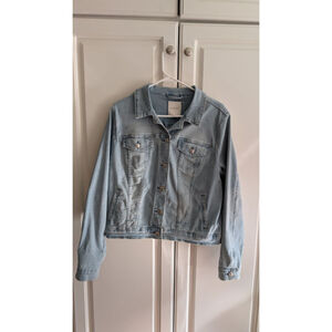 Women's Vintage America Light Blue Denim Jean Jacket L